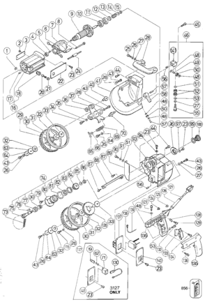 Default Diagram and Parts List for B3127 Type 1 Black and Decker Band Saw